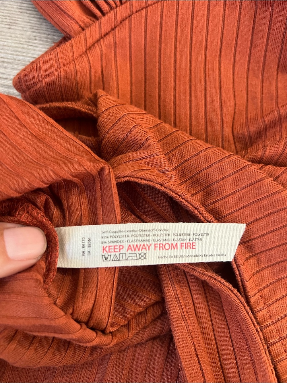 Free People Rust Off-Shoulder Ribbed Kids One-Piece - Picture 11 of 11